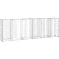 vidaXL Gabionenwand mit Abdeckung aus verzinktem Stahl 300×50×100 cm - Gabionen für Garten- und Landschaftsgestaltung, stabil und langlebig aus verzinktem Stahl, ideal zum Bau von Stützmauern, schützt vor Wind und Lärm.