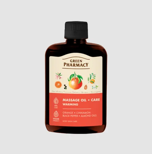 Green Pharmacy Massageöl 200 ml – wärmend, mit ätherischen Ölen, Naturpfleg