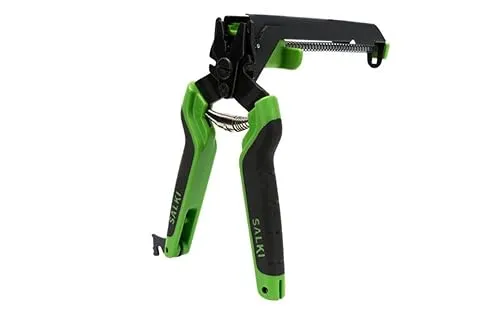 SALKI Zangenhefter FSK20C mit Drahtschneider - Eisenwaren: Ergonomischer Zangenhefter mit integriertem Drahtschneider, ideal für Garten- und Bauprojekte, kompatibel mit Ringklammern Ω20 und HR22.