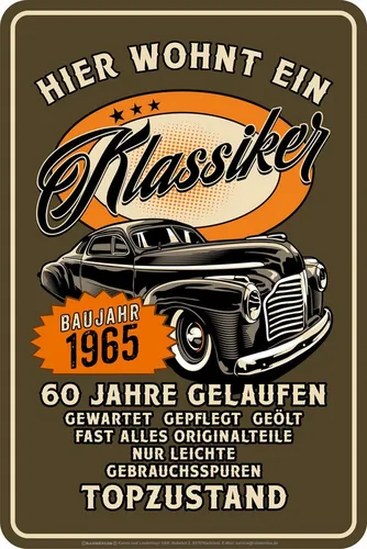 LOBO NEGRO® Metallschild zum 60. Geburtstag von LOBO NEGRO