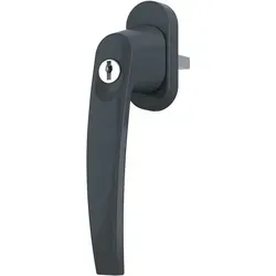 MS Beschläge ® Fenstergriff - Rasterolive abschließbar mit Schlüssel - Aluminium Fensterolive Sicherheits-Fensterbeschlag (Anthrazit RAL7016)