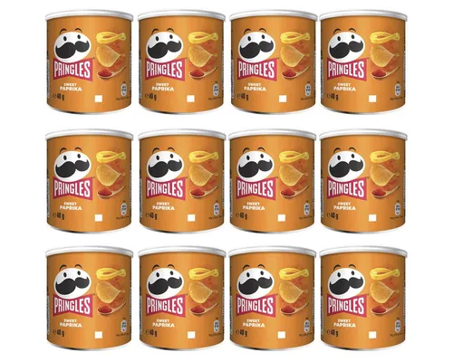 Pringles Knabberei, Pringles Sweet Paprika Stapelchips süß und würzig 40g 12er Pack