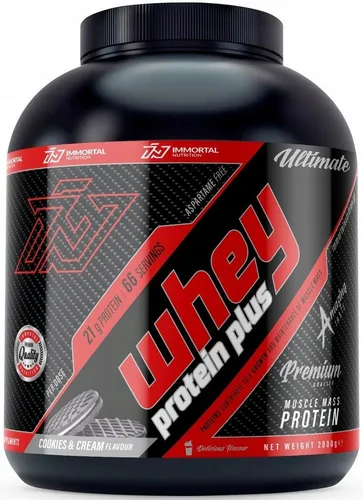 Immortal Nutrition Whey Protein Plus 2 kg Pulver – Funktioneller Protein-Mix - Vielseitiger Protein-Mix mit 21 g Protein pro Portion, ideal zur Unterstützung einer proteinbewussten Ernährung. Geringer Fett- und Zuckergehalt, cremig durch Buttermilchpulver. Perfekt für den Alltag!