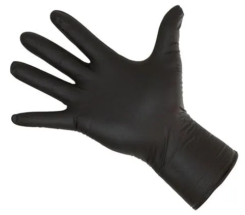 Produktbild Kerbl 15321 Nitrile Lang Schwarz Einmalhandschuhe, 30cm Länge, M, 50 Stück