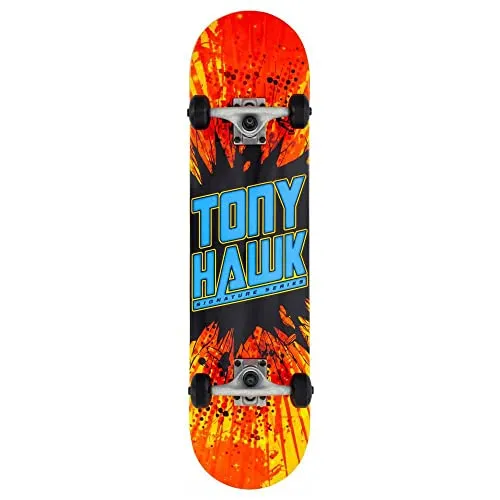 TONY HAWK Skateboard SS180 Logo 7,75' - Cruiserboard aus 7-lagigem Ahornholz, ideal für Skateboarding und geeignet für Kinder ab 10 Jahren. Perfekt für Tricks und Fahrspaß!