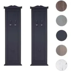 2er-Set Garderobe T33, Wandgarderobe aus Holz mit Haken - Garderoben für Ordnung im Flur oder Schlafzimmer. 2x Wandpaneel aus hochwertigem Paulowniaholz mit 6 individuell anbringbaren Haken für optimale Platznutzung.
