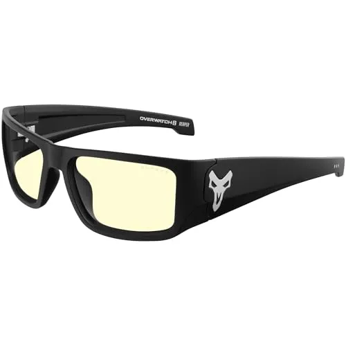 Gunnar Gaming- und Computerbrillen - Reaper - Rahmenfarbe: Black Ash, Linsentönung: Amber (Blockiert 65% des blauen Lichts & 100% UV-Licht) - Blaulichtblockierende Brillen