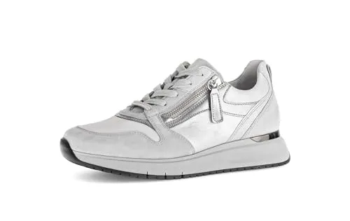 Gabor Damen Low-Top Sneaker – Verspielt und Chic in Grau - Stylische Low-Top Sneaker für Damen, ideal für den Alltag. Aus hochwertigem Materialmix, mit praktischen Reißverschluss und bequemer Einlegesohle für einen tollen Tragekomfort.