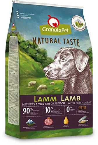 GranataPet Natural Taste Lamm, Trockenfutter für Hunde, Hundefutter ohne Getreide & ohne Zuckerzusätze, Alleinfuttermittel für ausgewachsene Hunde, 4 kg