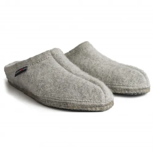HAFLINGER Walktoffel Alaska Wolle Filzpantoffel - Steingraumeliert, Gr. 45 - Hausschuhe mit reiner Schurwolle für warme Füße, atmungsaktiv und rutschfest dank 10mm dicker Filzsohle. Ideal für kalte Tage und hohen Tragekomfort.