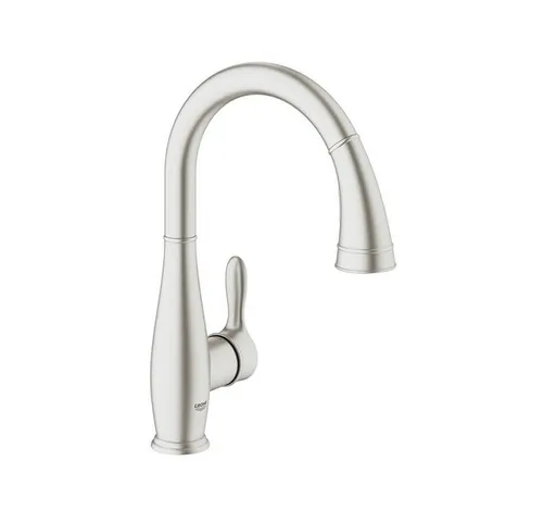 GROHE Parkfield Einhand-Spültischbatterie - Küchenarmatur mit herausziehbarer Dual Spülbrause und GROHE SilkMove 35 mm Keramikkartusche für präzise Steuerung und Komfort in der Küche.