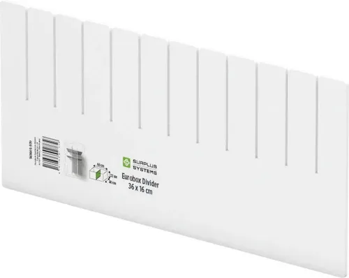 Surplus Systems Abtrenner für Eurobox 36 x 16 cm, weiß Boxen, Körbchen & Kisten