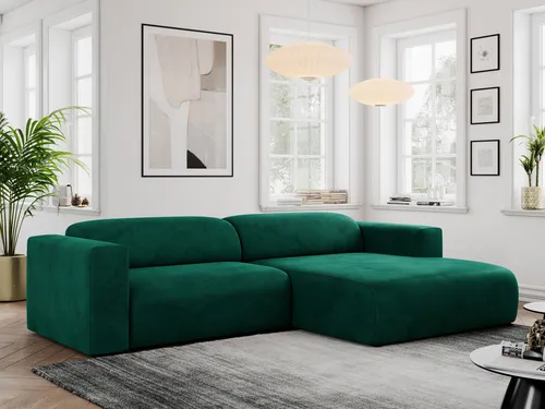 MKS Ecksofa Dunkelgrün 3-Sitzer L-Form