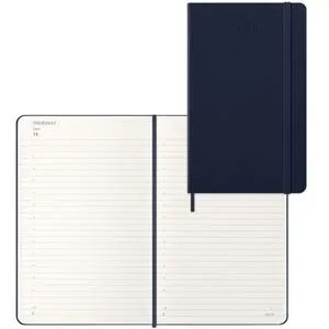 MOLESKINE Buchkalender 2026 Tage L/A5 Hardcover blau - Eleganter Buchkalender für 2026 mit 400 Seiten, ideal zur Planung und Organisation. Perfekt für kreative Köpfe und alle, die ihre Zeit stilvoll managen möchten.