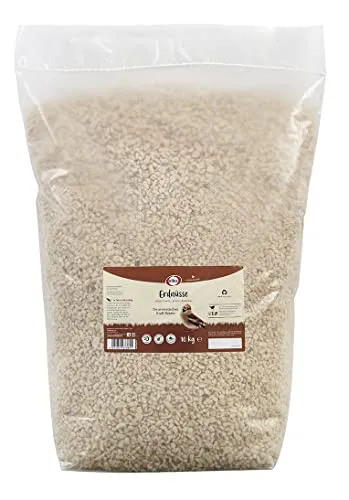 Elles gehackte Erdnüsse für Wildvögel 10 kg - Energie-Booster für Vogelbeobachter - Körnerfutter, 100% natürliche, schalenfreie Erdnüsse, perfekt für eine saubere Fütterung und ideal für die Ganzjahresfütterung von Wildvögeln.