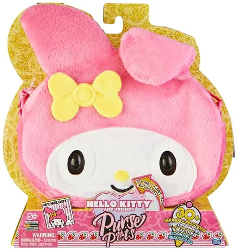 Purse Pets My Melody - interaktive Umhängetasche mit 30+ Geräuschen - Geldbörsen: Die My Melody Tasche begeistert mit blinzelnden Augen und über 30 Reaktionen. Perfekt für Stadtbummel, bietet Platz für Essentials und ist ein tolles Geschenk für Sanrio Fans ab 5 Jahren.