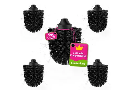 Bürstenking WC-Reinigungsbürste Ersatzbürstenkopf WC-Bürste Ø 60–85 mm – M12-Innengewinde Weiß/Schwarz, M12 Innengewinde