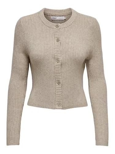 ONLY Female ONLKATIA Strickjacke für Damen - Elegante Strickjacke mit Langarm und Rundhalsausschnitt, aus hochwertiger Materialmischung für optimalen Tragekomfort und Stil.