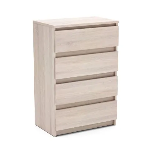 MRBLS Kommode mit 4 Schubladen Sideboard Schubladenschrank Kleiderschrank Modern Möbel mit Schubladen für Ihr Schlafzimmer (Sonoma) – 60 x 92,5 x 33,5 cm (B/H/T)