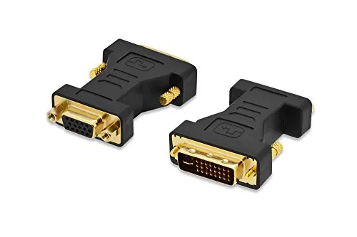 ednet 84523 DVI Grafik Adapter, DVI-I (24+5) zu VGA, Full HD 60Hz, 1920 x 1200 Pixel, Schwarz