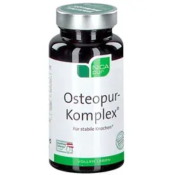 Nicapur Osteopur-Komplex Kapseln 73 g - Nahrungsergänzungsmittel für gesunde Knochen und Zähne mit natürlichem Calcium, Magnesium und Vitaminen. Enthält zusätzlich wertvolle Pflanzenextrakte für optimale Zellfunktion. Gluten- und laktosefrei.