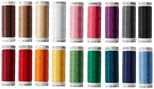 Mettler Poly Sheen 18er Nähgarn-Set: Hochglanzgarn für Stickereien und Dekorative Näharbeiten – 100% Polyester – PS18-Kit - 200m Pro Rolle