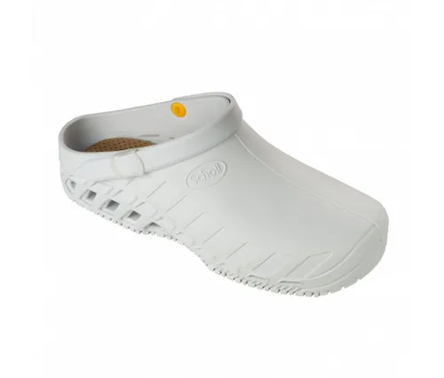 Scholl Clog Evo Memory Cushion Innensohle Weiß Größe 42-43 - Ergonomische Arbeitsschuhe mit Memory Cushion® Innensohle, die Ermüdung vorbeugt und Druck gleichmäßig verteilt. Ideal für Beruf und Freizeit, rutschfest und leicht zu reinigen.