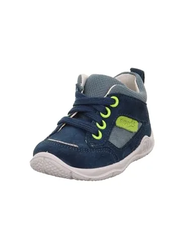 Superfit Jungen Universe Sneaker - Blau/Hellgrün 8030 - Sneaker für Jungen mit herausnehmbarer Einlegesohle aus chromfreiem Leder und reflektierenden Details für bessere Sichtbarkeit, ideal für breitere Füße.