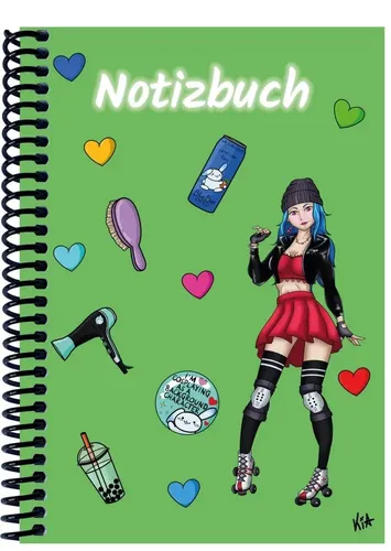 A 5 Notizbuch Manga Enora, grün, liniert | E&Z Verlag GmbH | Deutsch | 2023