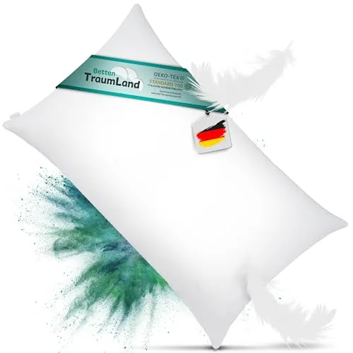 Canada Daunenkissen Plus Extra 100% Daunen - Kissen aus 100% reinen kanadischen Daunen, kuschelig weich und ideal für Hausstauballergiker, Maße: 40x80 cm, Füllgewicht: 450 g.