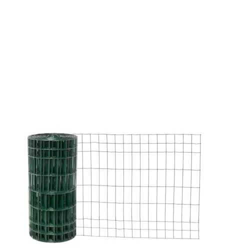 Garmix Gartenzaun Maschendraht Gitterzaun 25m Grün - Maschendrahtzaun 25 m x 60 cm, verzinkter Stahldraht mit UV-beständiger PVC-Beschichtung. Ideal für Garten, Gemüsebeet oder Tiergehege - wetterfest und langlebig.