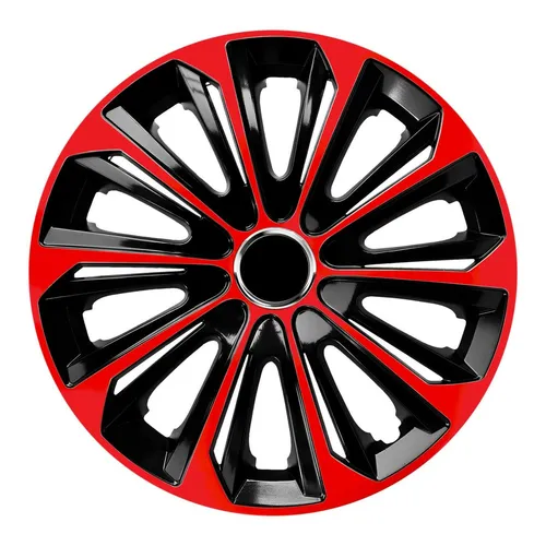 Radzierblende EXTRA Strong schwarz/rot 15 Zoll 4er Set - Radkappen mit flexibler Gestaltung und robuster Qualität, ideal für langlebigen Schutz und stilvolle Optik.