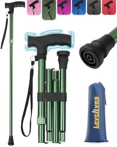 Gehstock Damen, Klappbar Höhenverstellbar Gehstock Herren für 5.2FT-6.1FT, Spazierstock für Senioren