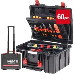 Wiha 45795 Werkzeugsatz XL2 Trolley - 60-teilig - Werkstatt und Zubehör: Hochwertiger 60-teilig Werkzeugkoffer mit Trolley-Funktion für einfachen Transport und optimale Organisation.