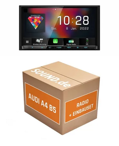 JUST SOUND Kenwood DMX8021DABS Einbauset für Audi A4 B5