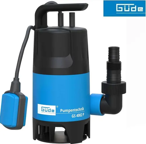 GÜDE Schmutzwassertauchpumpe GS 4002 P - 7500 l/h - Gartenpumpen, leistungsstark mit 400 W und automatischem Schwimmerschalter für sicheres Abpumpen von verschmutztem Wasser in Garten, Keller oder Baugruben.