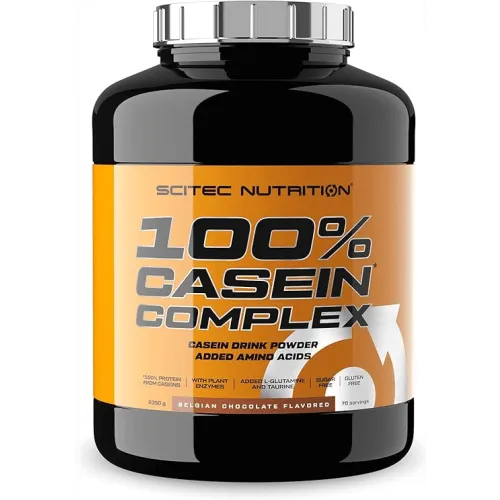 Scitec Nutrition 100% Casein Complex 2350g Pulver - Proteinreiches Casein-Pulver in belgischer Schokolade, ideal für eine langsame Proteinversorgung während der Nacht oder zwischen Mahlzeiten.