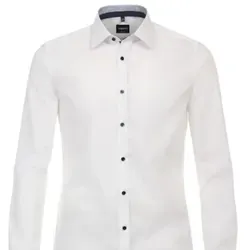 VENTI Langarmhemd Weiß 45 - Business- & Abendmode für Herren, klassisches unifarbenes Hemd aus 100% Baumwolle für optimalen Tragekomfort und eleganten Auftritt.