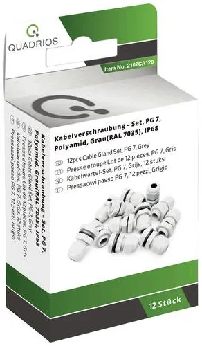 Quadrios 2102CA120 Kabelverschraubung Sortiment PG7 PA66 Lichtgrau 1 Set