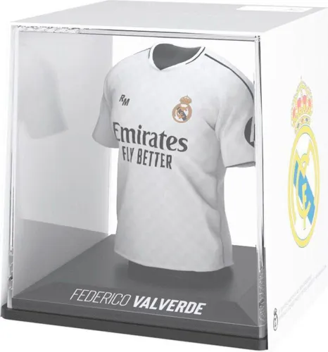 BanboToys Real Madrid Valverde Actionfigur mit Vitrine - Actionfigur von Federico Valverde im ikonischen Real Madrid Trikot, ideal für Sammler. Die hochwertige Vitrine schützt die Figur und macht sie zum perfekten Geschenk für Fußballfans!