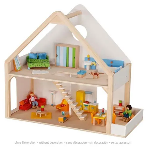 goki Puppenhaus mit 2 Etagen, weiß beige von goki
