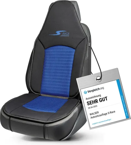 Walser Car Comfort Auto-Sitzauflage S-Race - Sitzauflage für Highback-Pilotensitze, ausgezeichnet mit Sehr Gut*, bietet optimalen Schutz und angenehmen Sitzkomfort dank 16 mm dicker Polsterung.