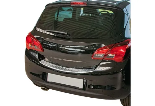 RECAMBO Ladekantenschutz für OPEL CORSA E, 2014-2019 - Abdeckblenden - Hochwertiger V2A Edelstahl schützt Ihren Lack vor Kratzern und verleiht Ihrem Fahrzeug eine exklusive Optik mit perfekter 3D-Passform.