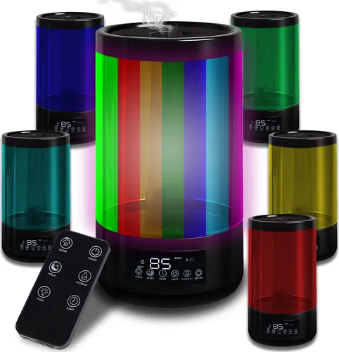 Luftbefeuchter Diffuser 4.5 l Aroma Air Humidifier Ultraschall Raumbefeuchter Elektrisch Duftlampe Aromatherapie Öle Diffusor Büro Yoga Schwarz Retoo