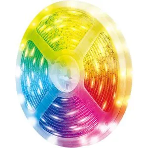 LogiLink LED-Streifen SH0128 RGB - 5m für außen, dimmbar & Smart Home - Energiesparlampen mit IP65 Schutz für den Außeneinsatz. Steuere den 5m langen LED-Streifen bequem per App oder Sprachassistenten – wähle aus 16 Millionen Farben!