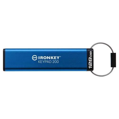 Kingston IronKey Keypad 200 - 128GB USB-Stick mit FIPS 140-3 Level 3, hardware-verschlüsselt und mehrfach PIN-sicher für höchste Datensicherheit