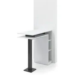 Stylischer Bartisch Tomke in Weiß - Barmöbel: Bartisch Tomke in Weiß, ideal für kleine Räume mit vielen Ablagemöglichkeiten und hochwertiger Verarbeitung. Maße: B: 50 cm, H: 103 cm.