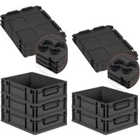 PROREGAL SparSet 5x Eurobox NextGen Color - Aufbewahrungsbehälter mit Deckel, robust und stapelbar, ideal für effizientes Lagern und Transportieren von bis zu 11L, umweltfreundliches, recyceltes Material.