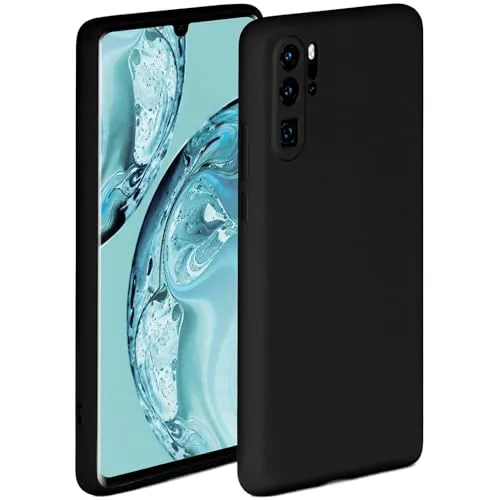 ONEFLOW Soft Case für Huawei P30 Pro/P30 Pro New Ed Hülle aus Silikon mit Kameraschutz, Silikonhülle mit erhöhtem Schutz fürs Display, Backcover Schutzhülle, weiche Handyhülle, Schwarz