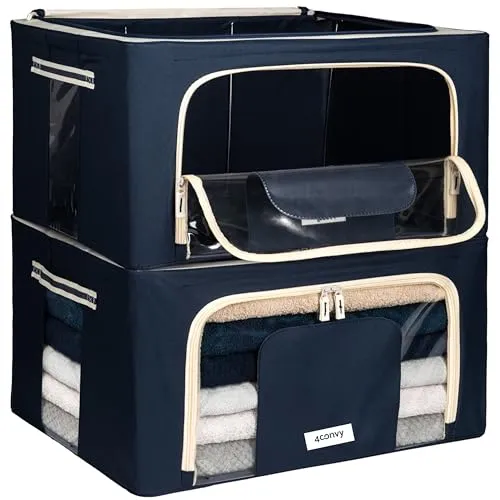 Feste faltbare Kleideraufbewahrung Box mit Reißverschluss - Praktische Aufbewahrungsbox mit Reißverschluss, ideal für ordentliche Kleiderorganisation und platzsparend faltbar.